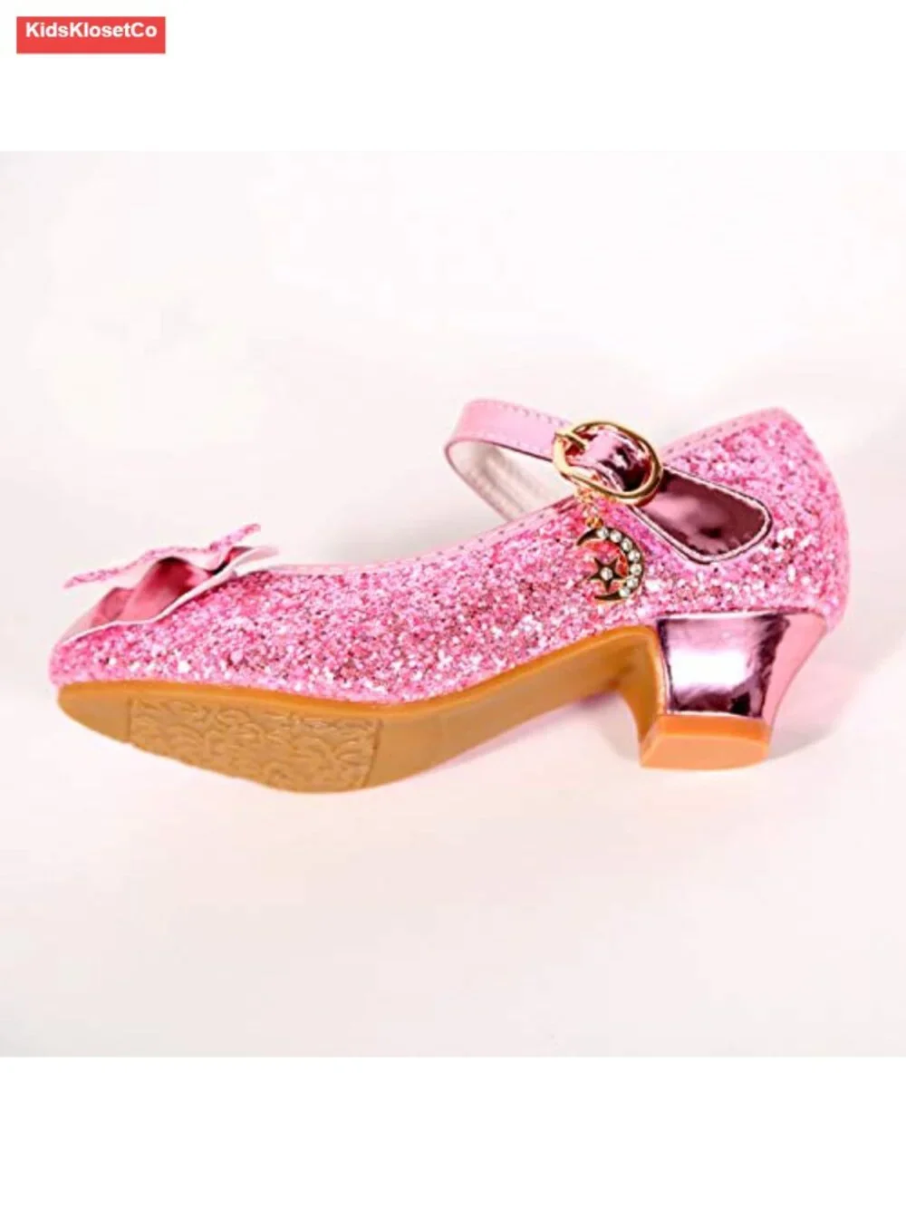 Girls Princess Flats Mary Jane Dress Shoes Sparkle Glitter Non-Slip